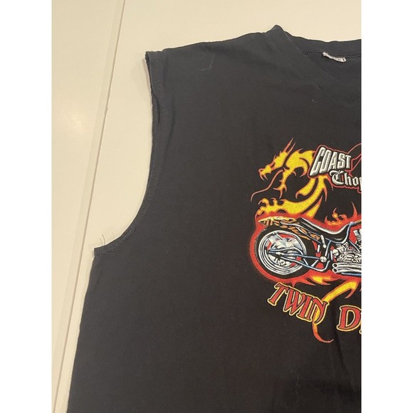 Vintage Coast 2 To Coast Choppers Twin Dragons Motorcycle T Shirt Sleeveless - Picture 2 of 15